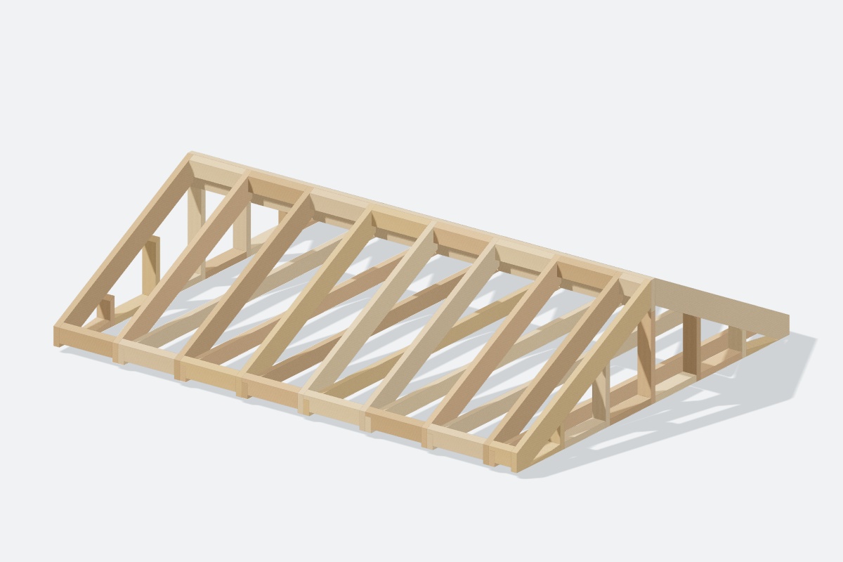 Roof framing model in Stud